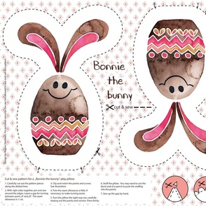 Bonnie the bunny cut & sew pillow