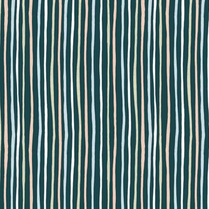 Small scale - shenanigans - vertical stripes - deep indigo 