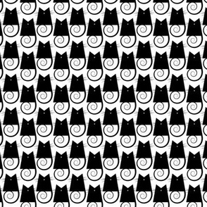 small scale cats - figaro cat black and white - geometric cats