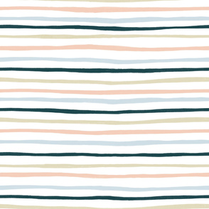 Extra large- Shenanigans - horizontal stripes - white