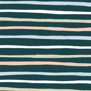 Extra large -shenanigans - horizontal stripes - deep indigo
