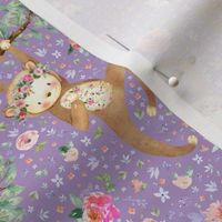 6" Monkey Around Floral Girl Lilac