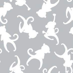 6" Monkey Silhouette Grey Back