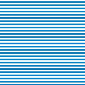 Small True Blue Bengal Stripe Pattern Horizontal in White