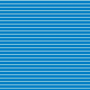 Small True Blue Pin Stripe Pattern Horizontal in White