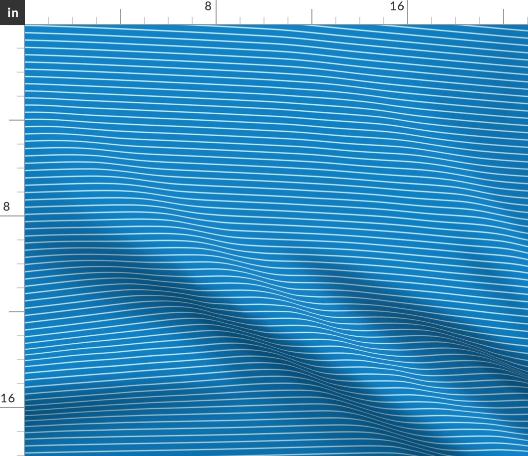 Small True Blue Pin Stripe Pattern Horizontal in White
