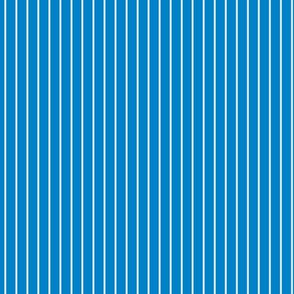 Small True Blue Pin Stripe Pattern Vertical in White