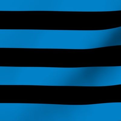 Large True Blue Awning Stripe Pattern Horizontal in Black