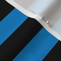 Large True Blue Awning Stripe Pattern Horizontal in Black