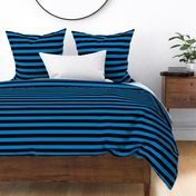 Large True Blue Awning Stripe Pattern Horizontal in Black