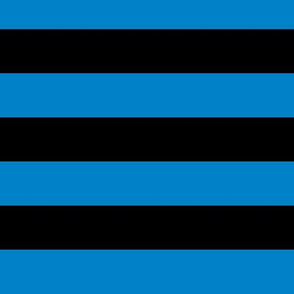 Large True Blue Awning Stripe Pattern Horizontal in Black