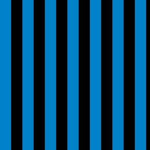 True Blue Awning Stripe Pattern Vertical in Black