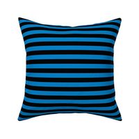 True Blue Awning Stripe Pattern Horizontal in Black