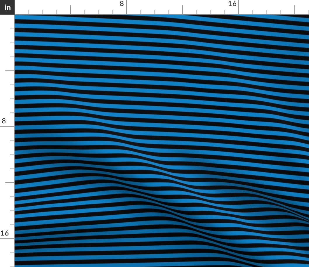 True Blue Bengal Stripe Pattern Horizontal in Black
