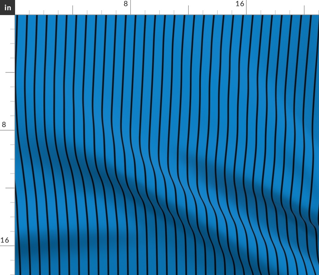 True Blue Pin Stripe Pattern Vertical in Black