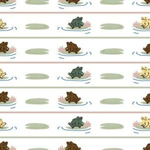  Cute frog on lily pad pattern.