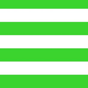 Large Lime Green Awning Stripe Pattern Horizontal in White