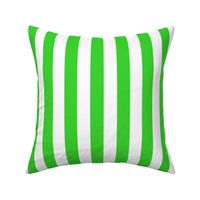 Large Lime Green Awning Stripe Pattern Vertical in White