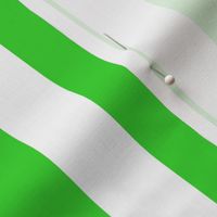 Large Lime Green Awning Stripe Pattern Vertical in White