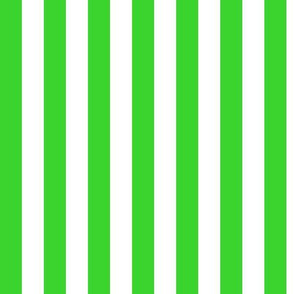 Lime Green Awning Stripe Pattern Vertical in White