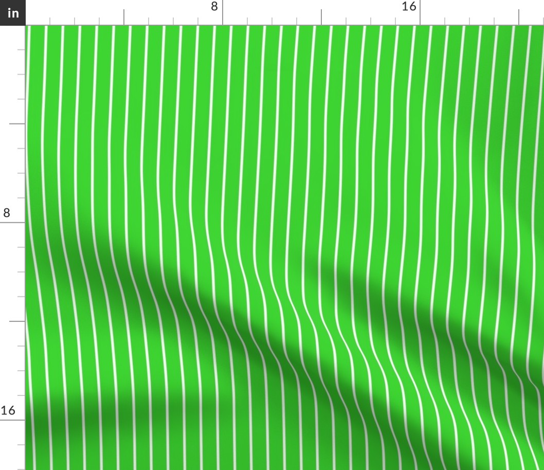 Lime Green Pin Stripe Pattern Vertical in White