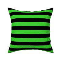 Large Lime Green Awning Stripe Pattern Horizontal in Black