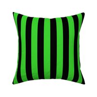 Large Lime Green Awning Stripe Pattern Vertical in Black