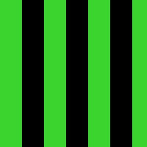 Large Lime Green Awning Stripe Pattern Vertical in Black