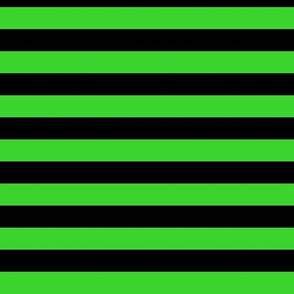Lime Green Awning Stripe Pattern Horizontal in Black
