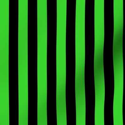 Lime Green Awning Stripe Pattern Vertical in Black