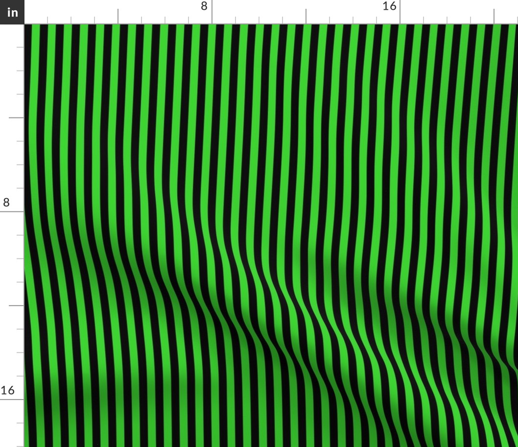 Lime Green Bengal Stripe Pattern Vertical in Black