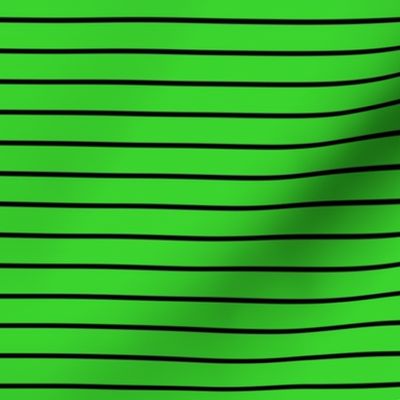 Lime Green Pin Stripe Pattern Horizontal in Black