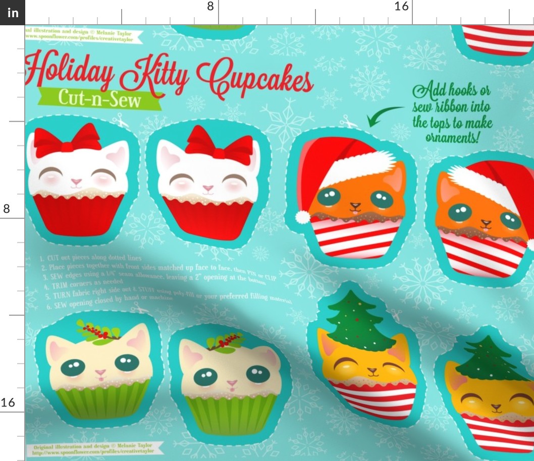 Cut N Sew Holiday Kitty Cupcakes