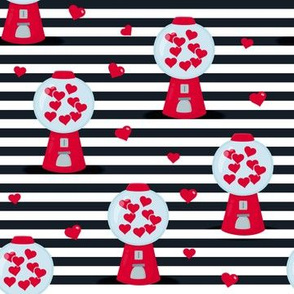 Love Machine Scattered Red - Black and White Stripes