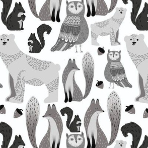 Woodland critters white