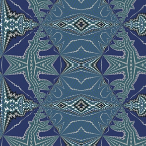 Teal and Blue Wonderland Repeating Pattern