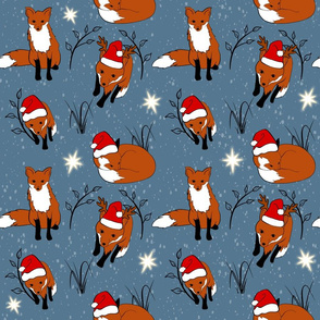 Christmas foxes red