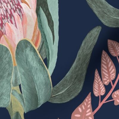Protea and sugarbird - large