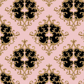 Baroque golden elements ornamental pattern