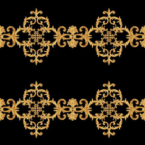 Baroque golden elements ornamental pattern