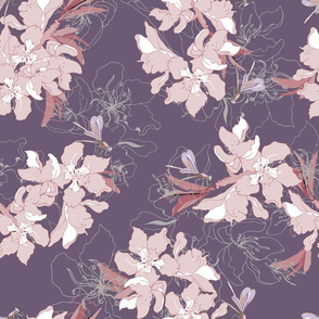 Pink cherry blossom print