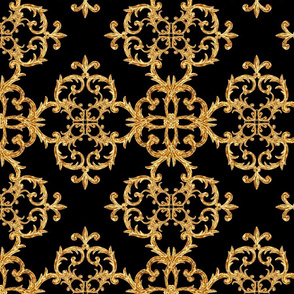 Baroque golden elements ornamental pattern