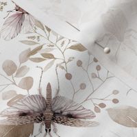Botanical Butterflies and Insects // White