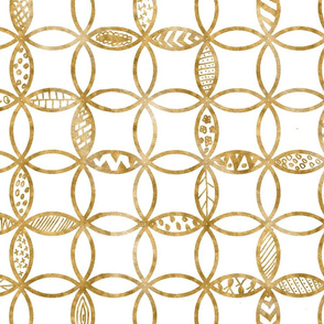 Gold and white geometric marks