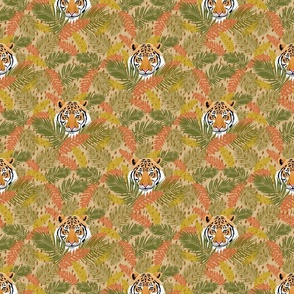 Orange Tiger Hiding-Khaki