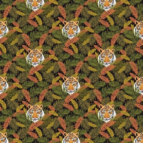 Orange Tiger Hiding-Black