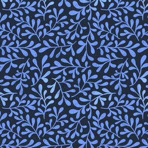 Leafy vines - blue textured