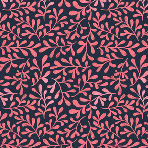 Leafy vines - pink textured