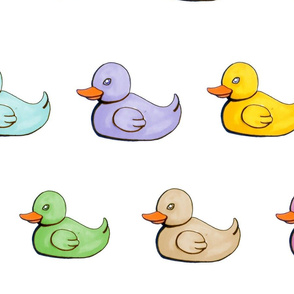Colorful Rubber Ducks - Wallpaper Sized