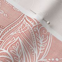 Dusty Peach Pink and White Art Nouveau Doodle - Large